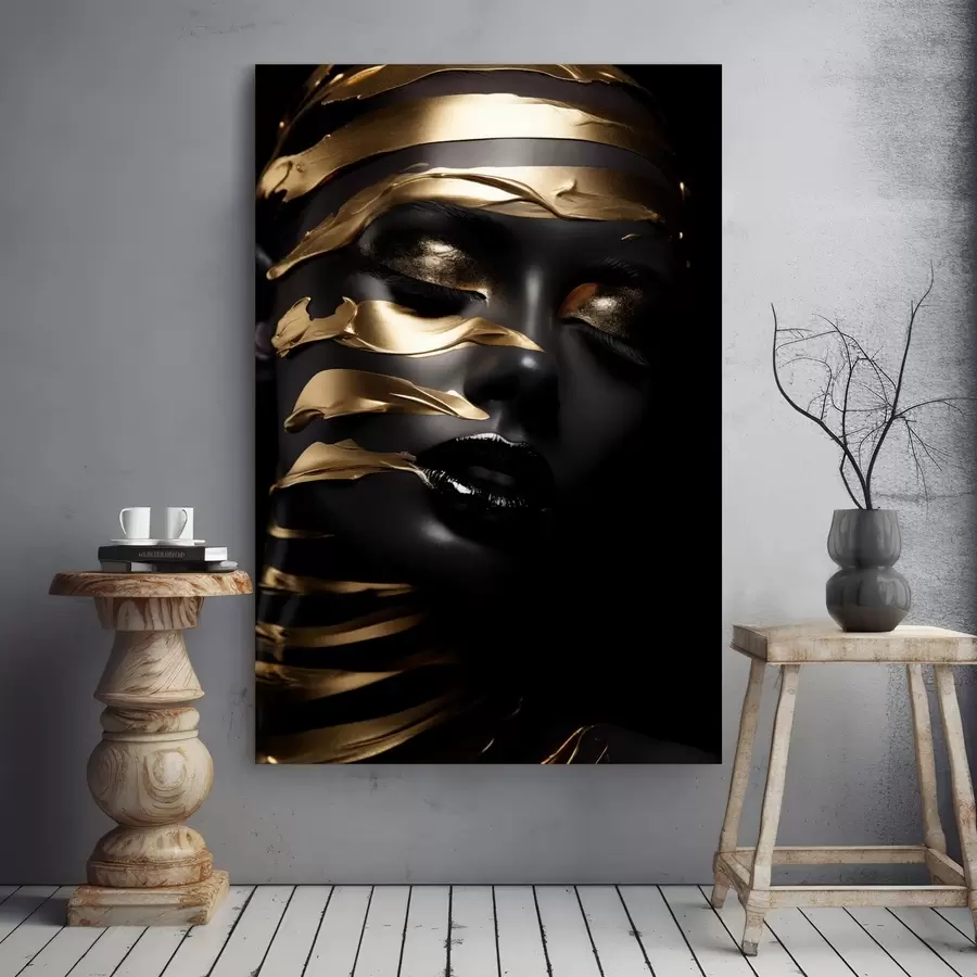 carta da parati Viso con tonalità scura e strisce nr. s47321