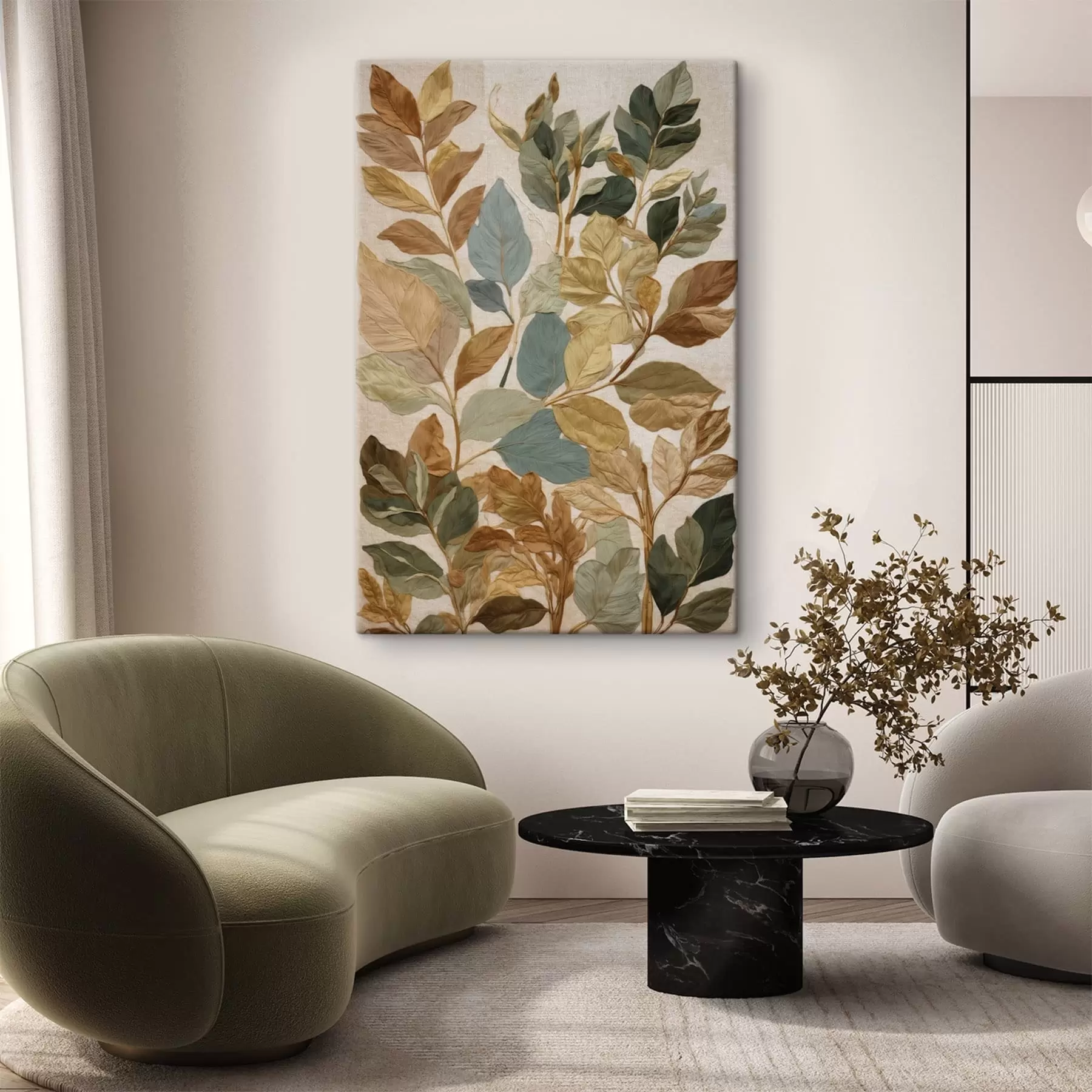 carta da parati Foglie decorative in una calda palette naturale nr. s47759