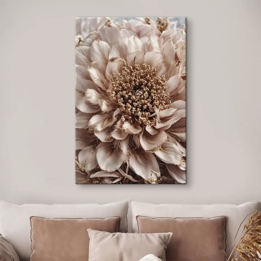 carta da parati Primo piano di un fiore pallido con petali dalla ricca trama nr. s47769