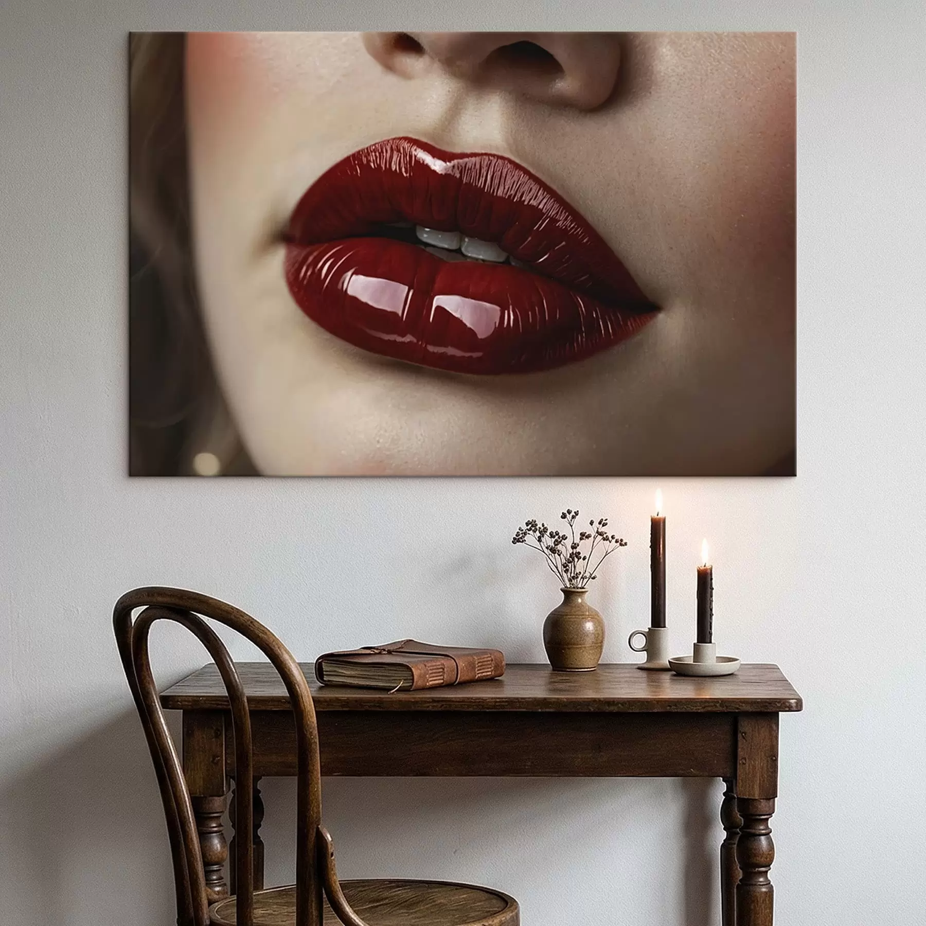 carta da parati Primo piano di labbra rosse lucide nr. s47772