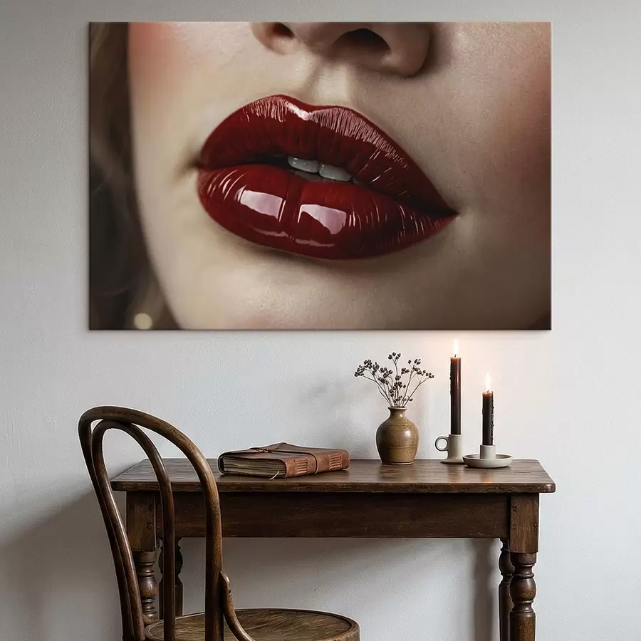 carta da parati Primo piano di labbra rosse lucide nr. s47772