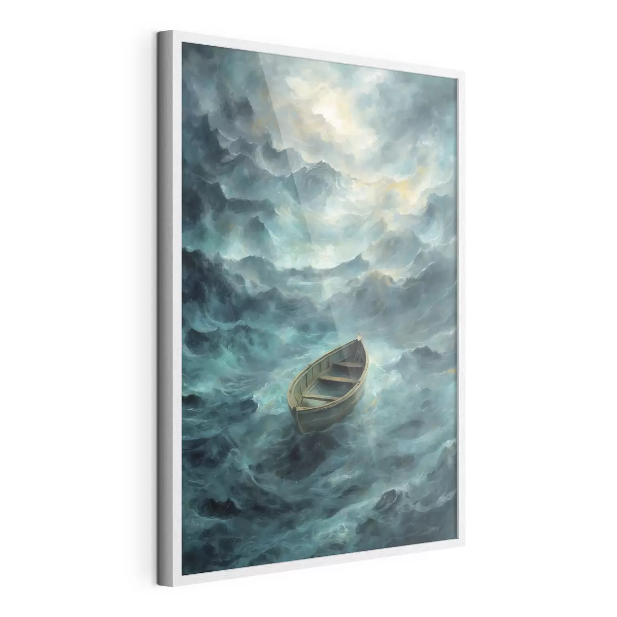 Poster Barca sulle onde in un mare in tempesta f47272