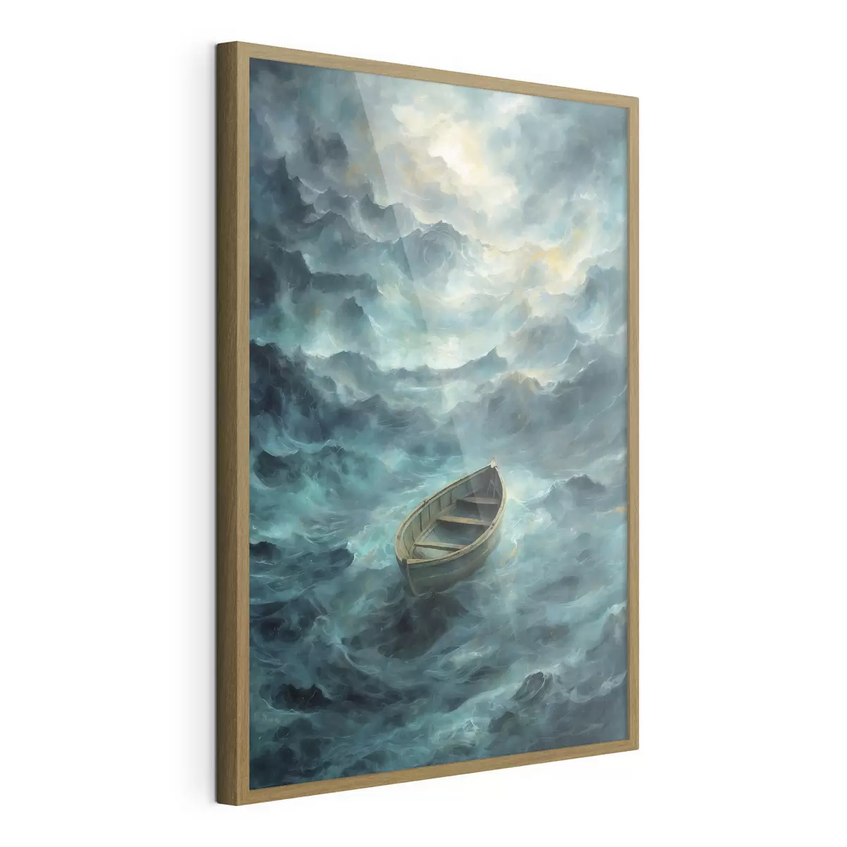 Poster Barca sulle onde in un mare in tempesta f47272
