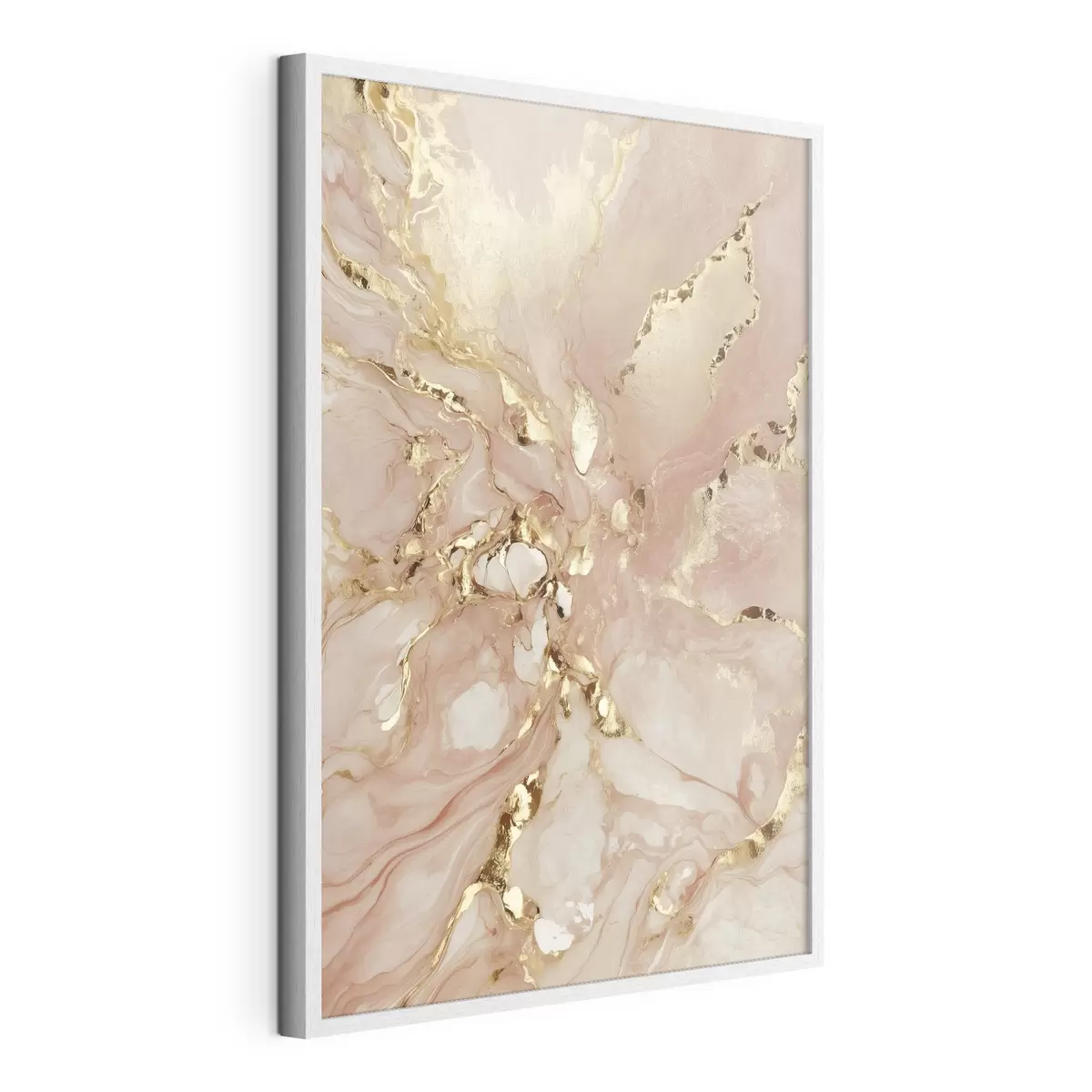 Poster Motivi astratti rosa e bianchi con accenti f47273