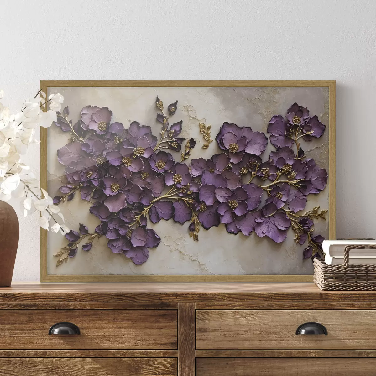 Poster Composizione di fiori viola con accenti f47277