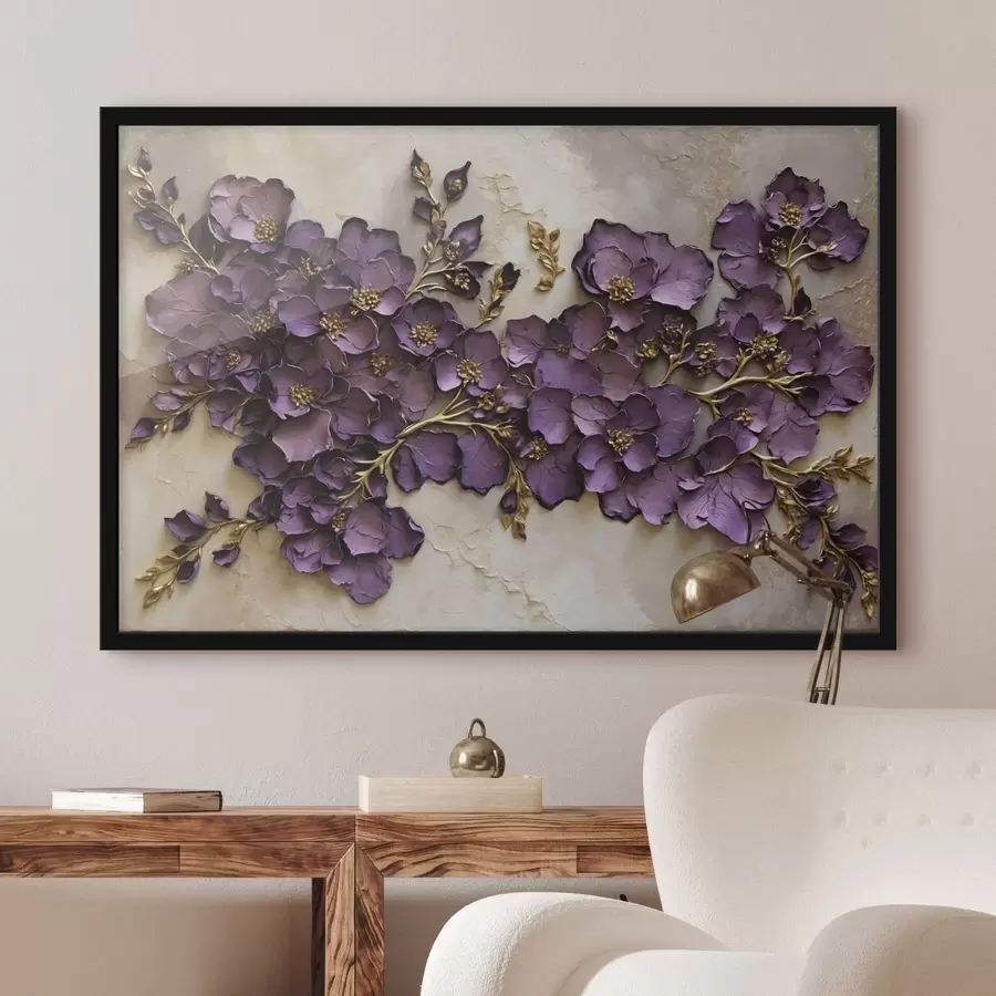 carta da parati Composizione di fiori viola con accenti nr. f47277