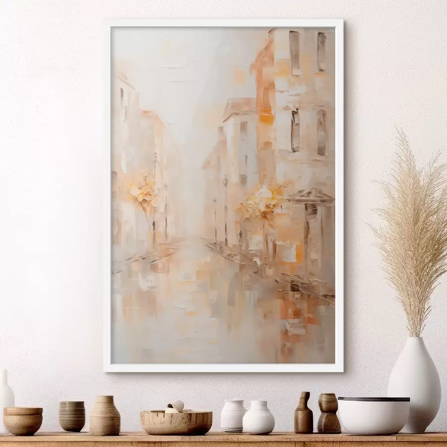 carta da parati Strada cittadina morbida dai toni caldi nr. f47302