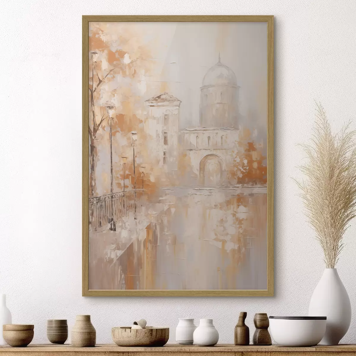 Poster Scena cittadina con un arco dai toni caldi f47303