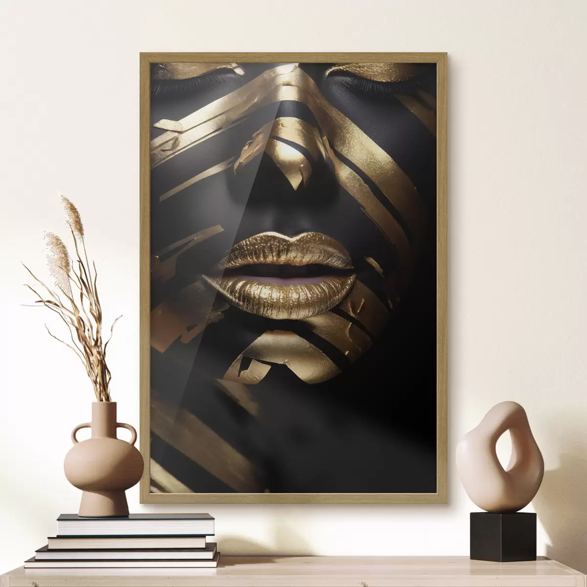 Poster Faccia con strisce nere f47320