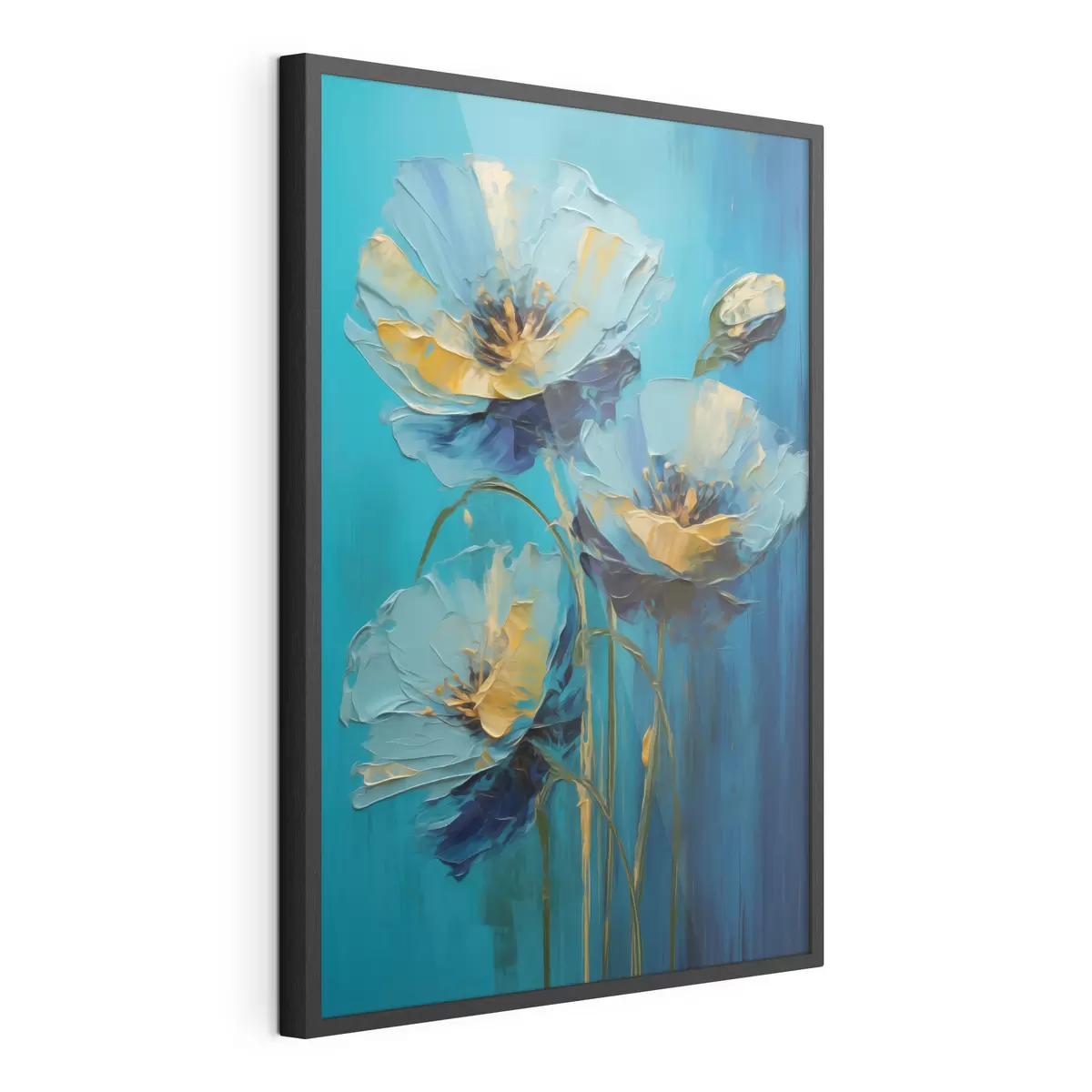 Poster Fiori blu su uno sfondo vivace f47324