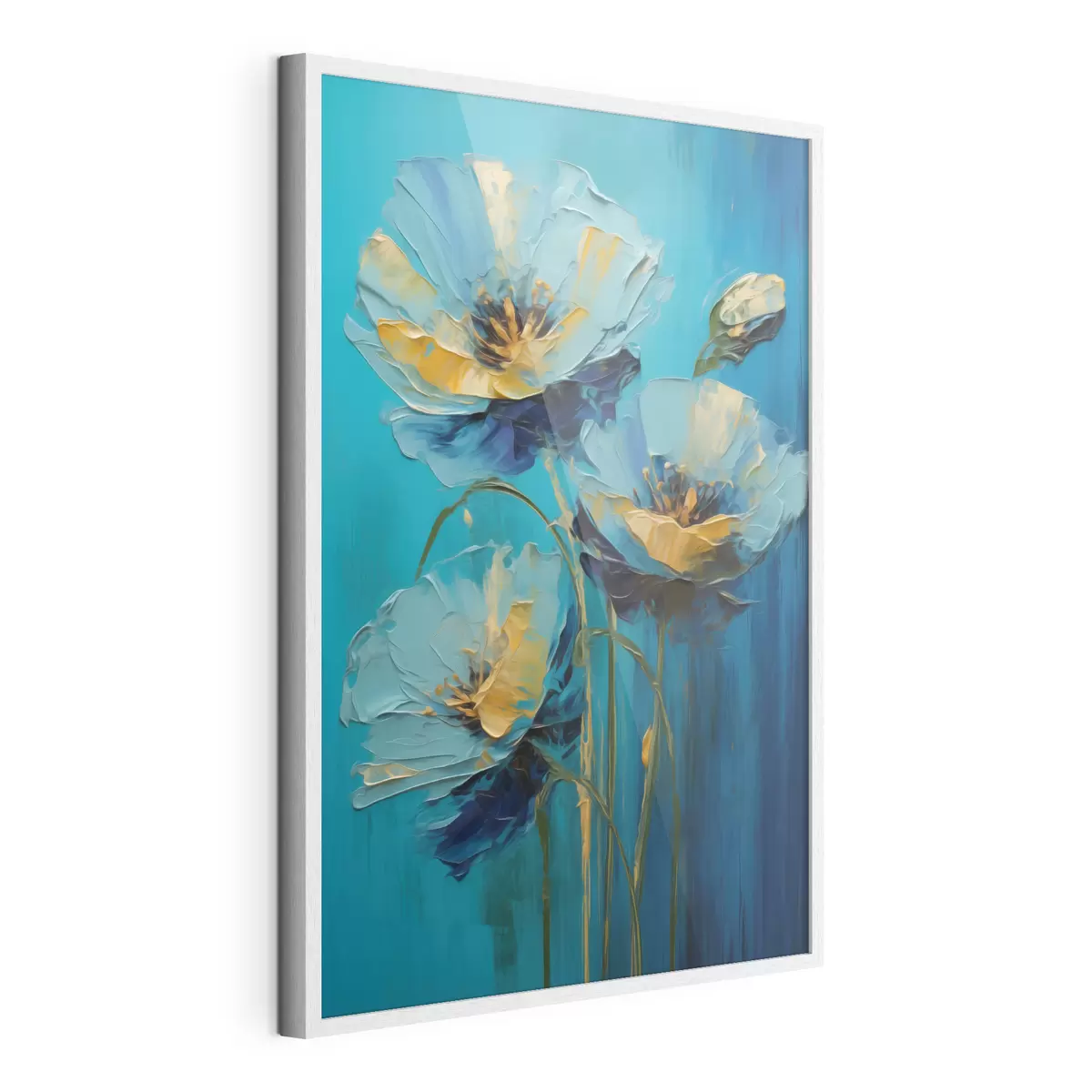Poster Fiori blu su uno sfondo vivace f47324