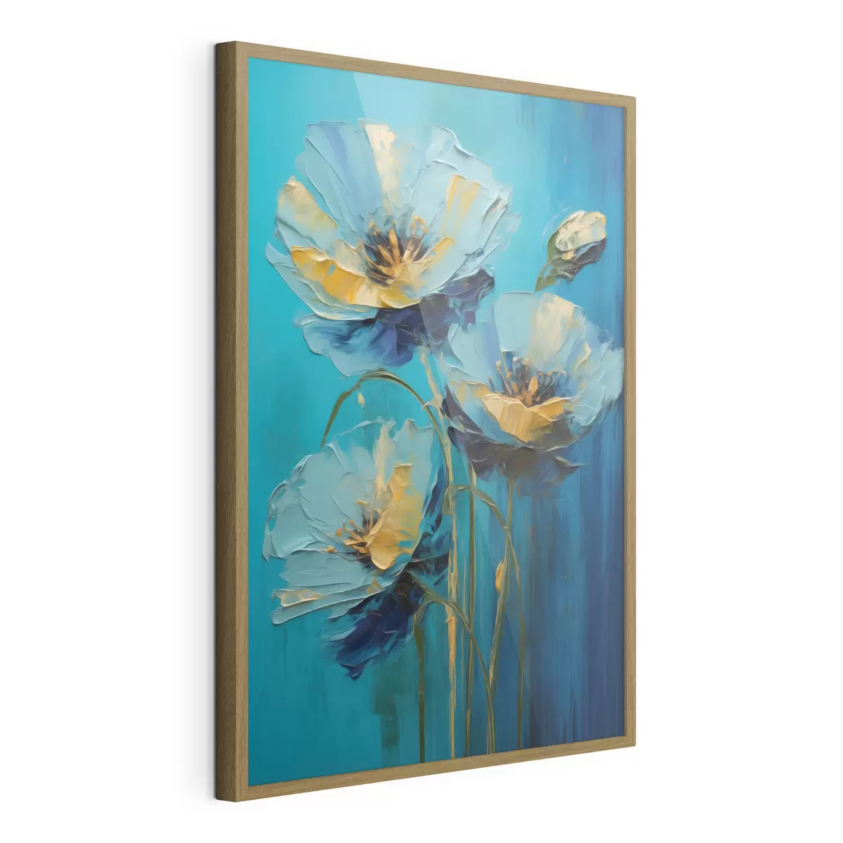 Poster Fiori blu su uno sfondo vivace f47324