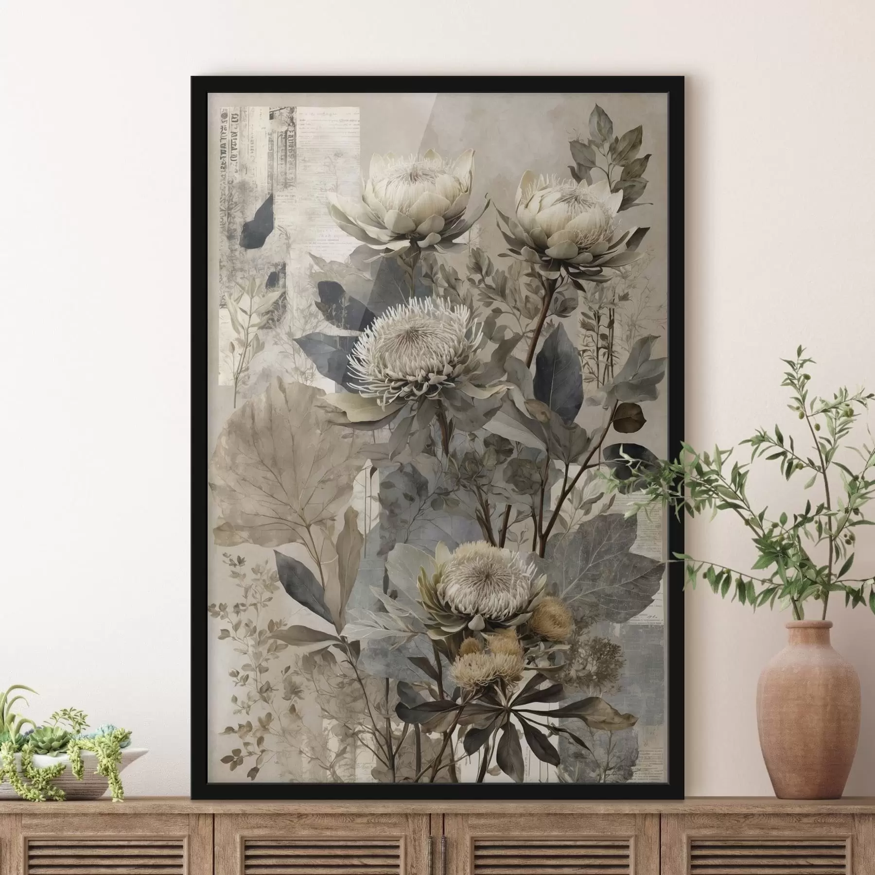 carta da parati Composizione botanica in palette tenue nr. f47755