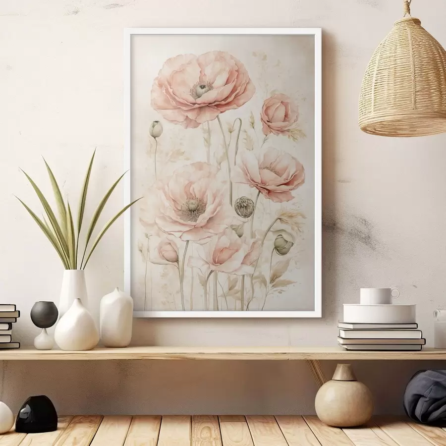 carta da parati Delicati fiori nei toni del rosa chiaro nr. f47756