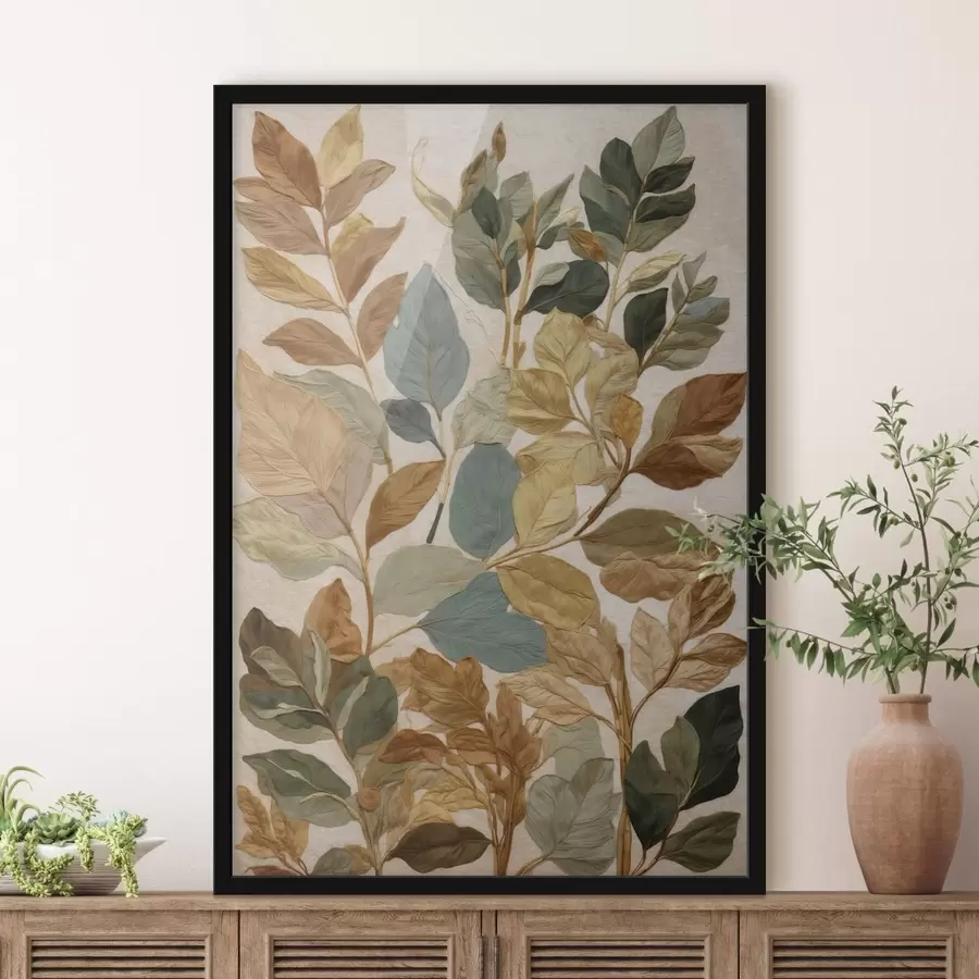 carta da parati Foglie decorative in una calda palette naturale nr. f47759