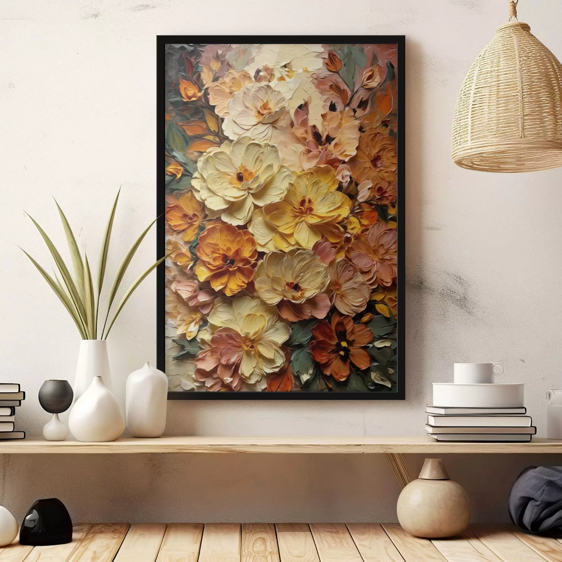 carta da parati Ricca composizione di fiori vivaci dai toni caldi nr. f47760