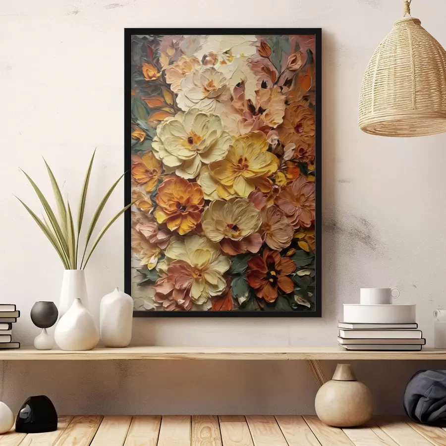 carta da parati Ricca composizione di fiori vivaci dai toni caldi nr. f47760