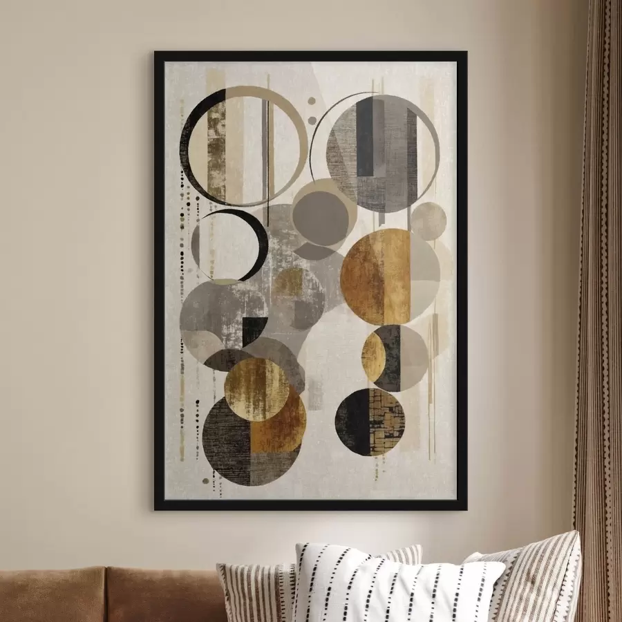 carta da parati Cerchi astratti in tonalità calde e neutre nr. f47766