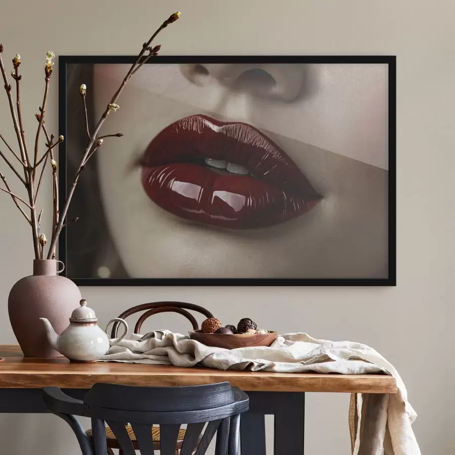 carta da parati Primo piano di labbra rosse lucide nr. f47772