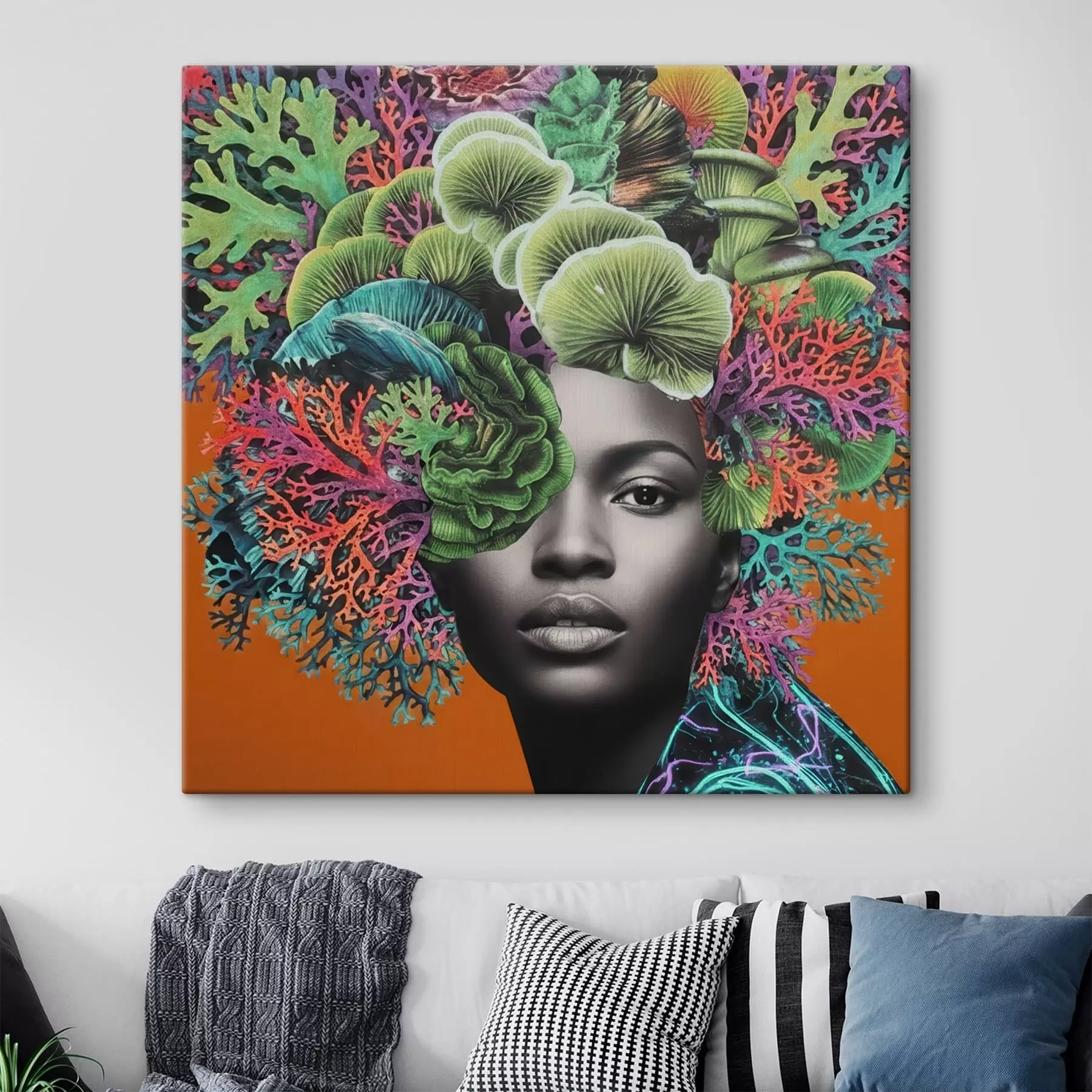 carta da parati Ritratto psichedelico con funghi nr. s47787