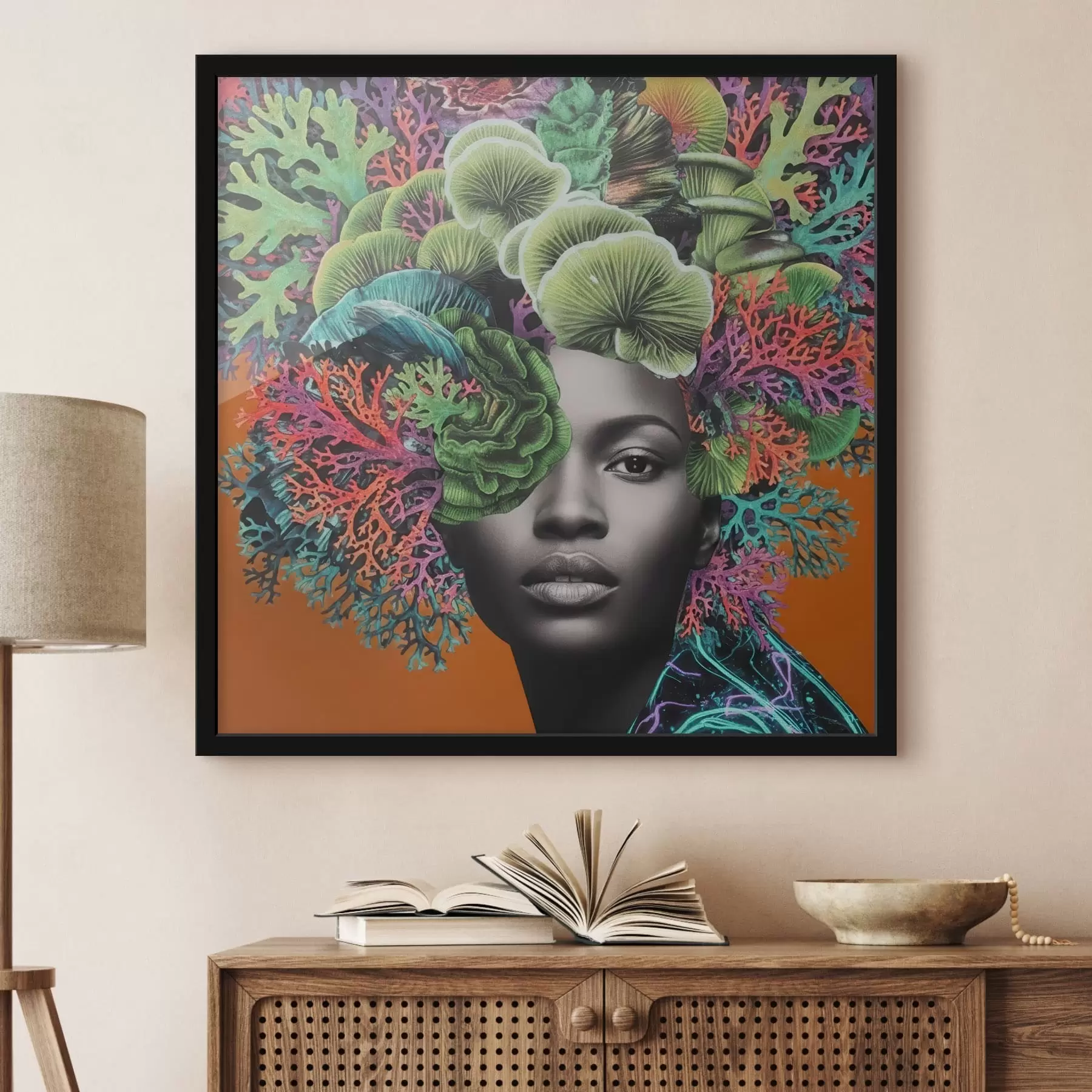 carta da parati Ritratto psichedelico con funghi nr. f47787