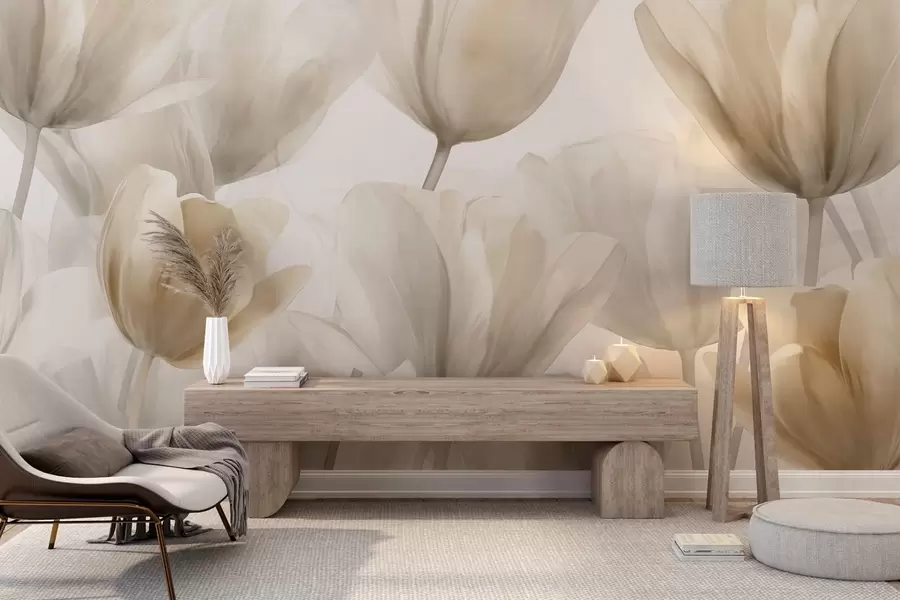 Carta da parati Floreale Tulipani delicati n. w09699