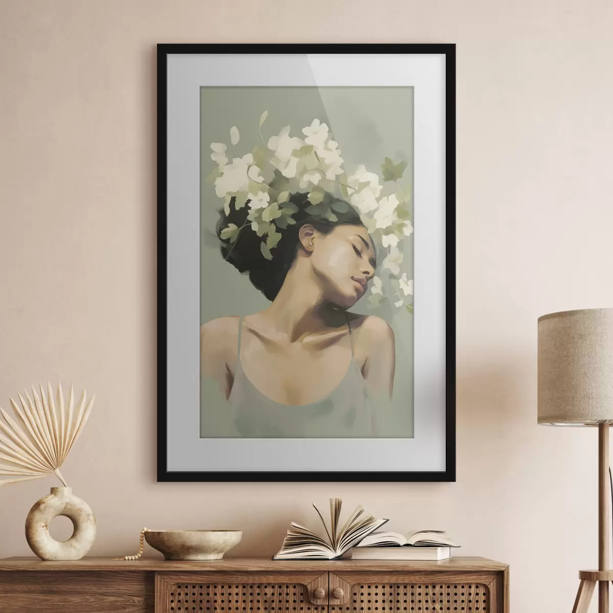 Poster Ragazza con una corona di fiori f47806
