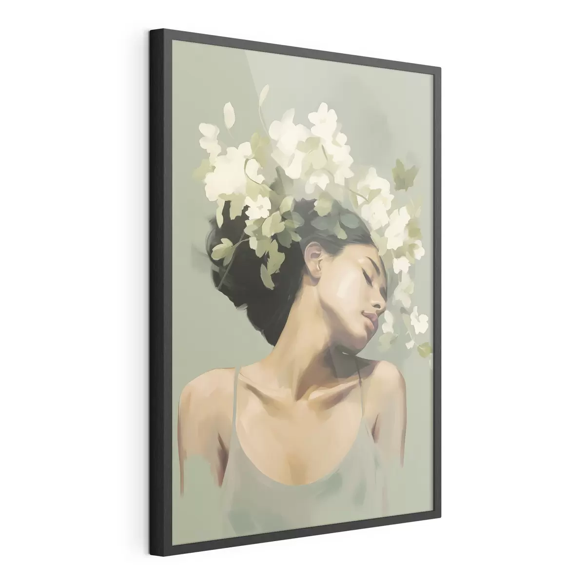 Poster Ragazza con una corona di fiori f47806