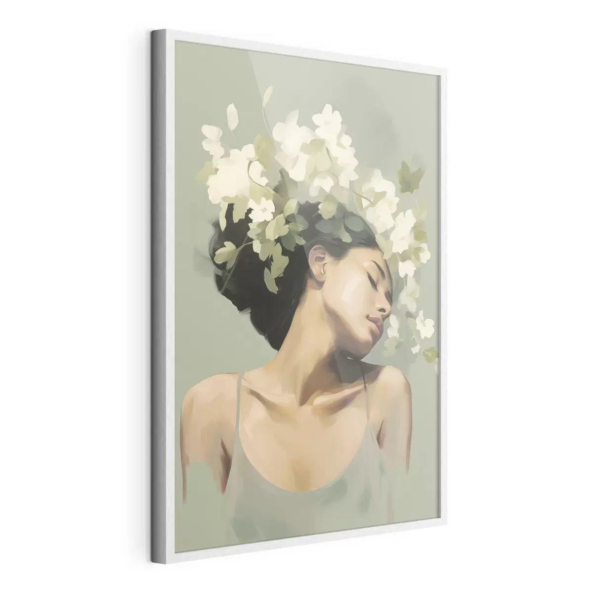 Poster Ragazza con una corona di fiori f47806