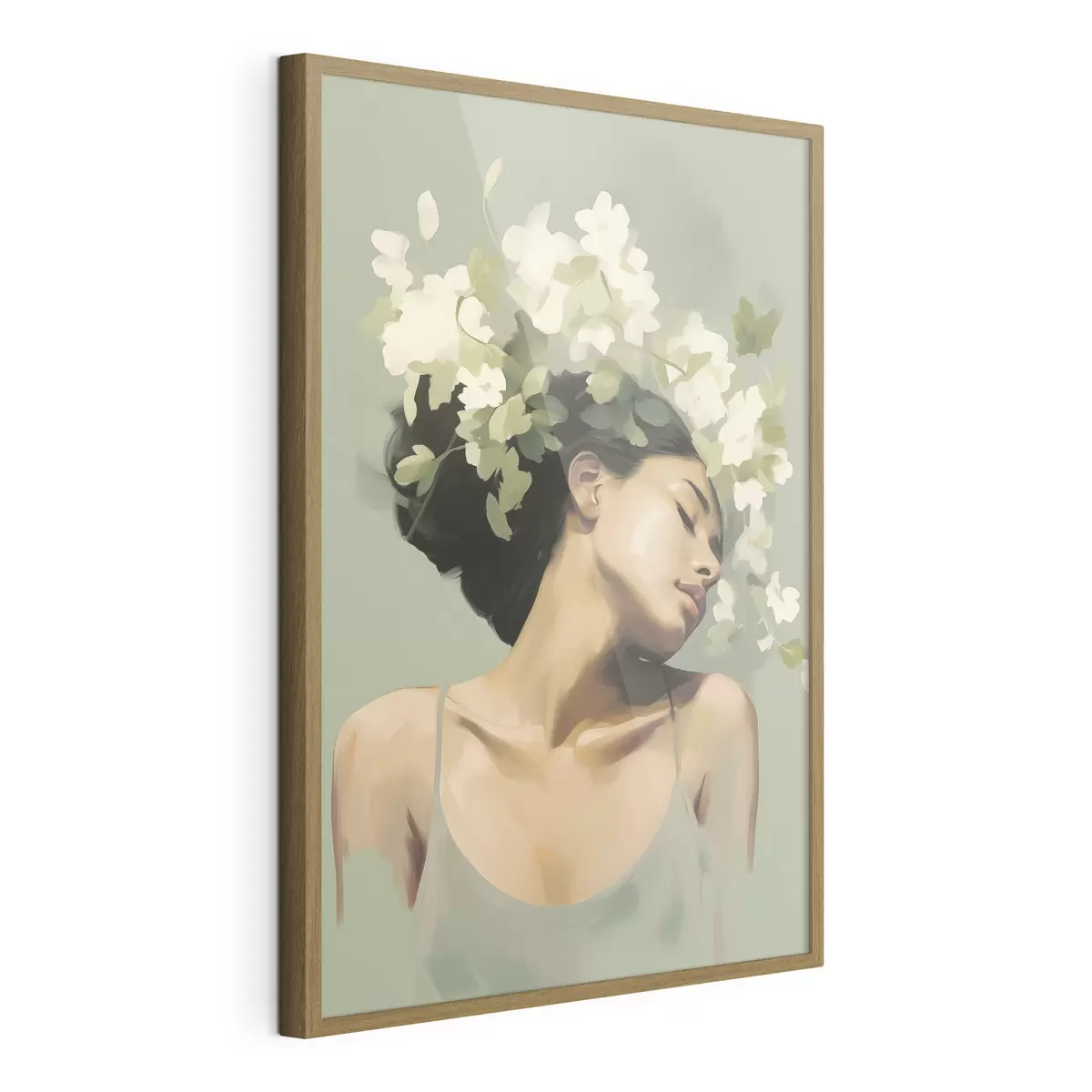 Poster Ragazza con una corona di fiori f47806