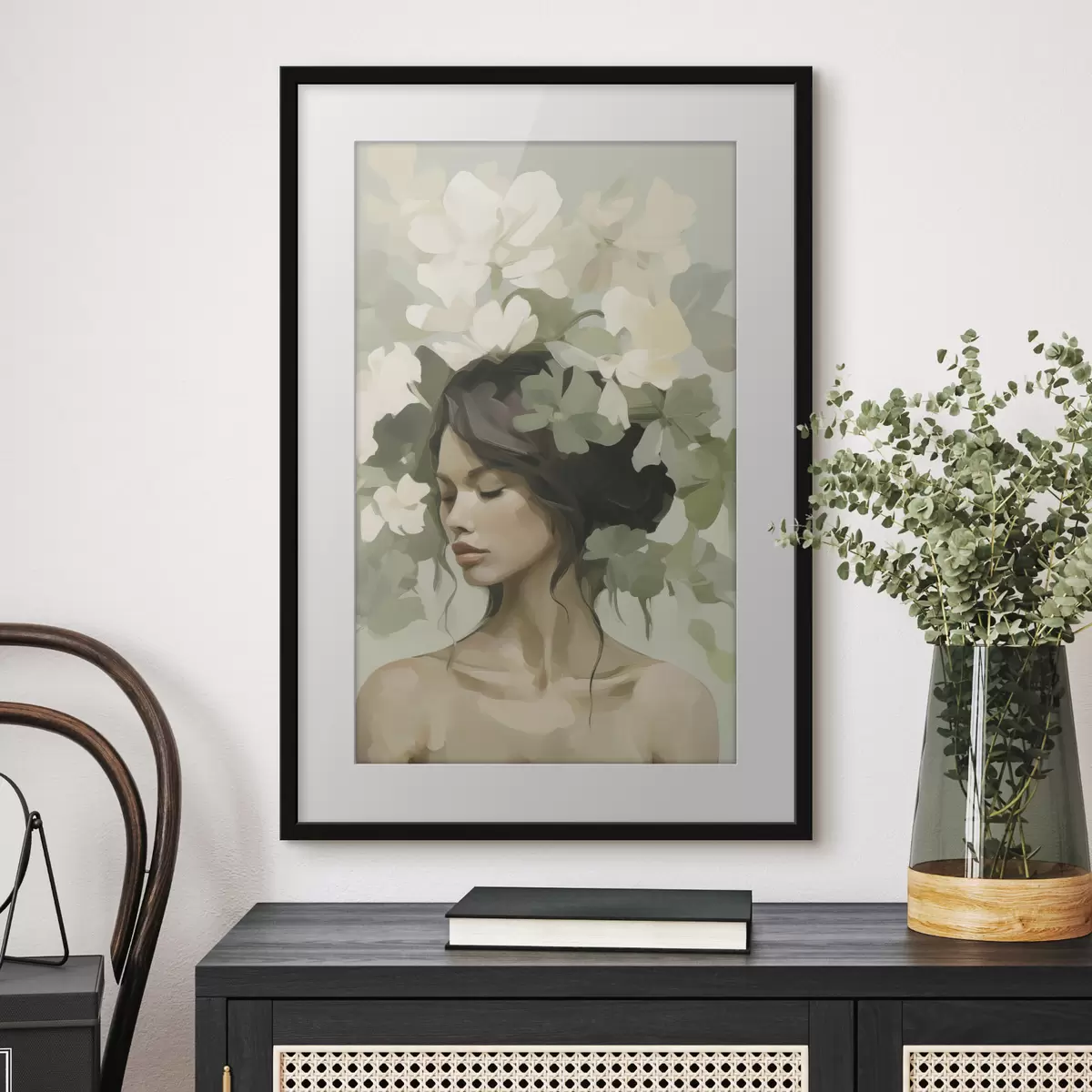 Poster Ritratto di ragazza con corona di fiori f47807