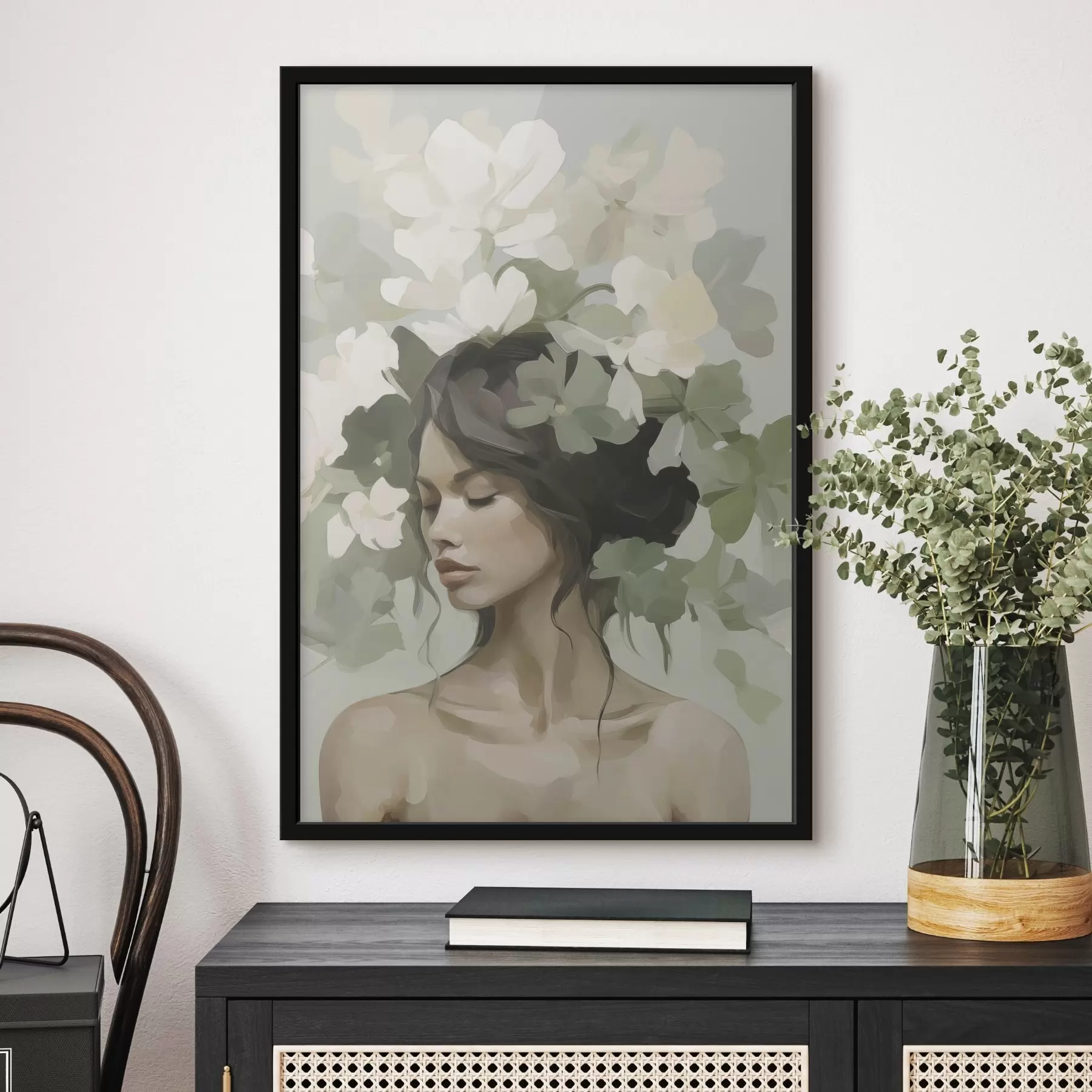 carta da parati Ritratto di ragazza con corona di fiori nr. f47807