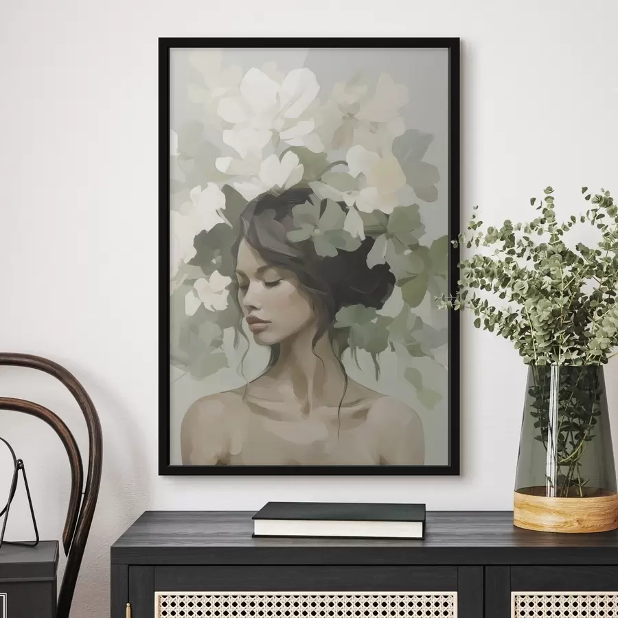 carta da parati Ritratto di ragazza con corona di fiori nr. f47807