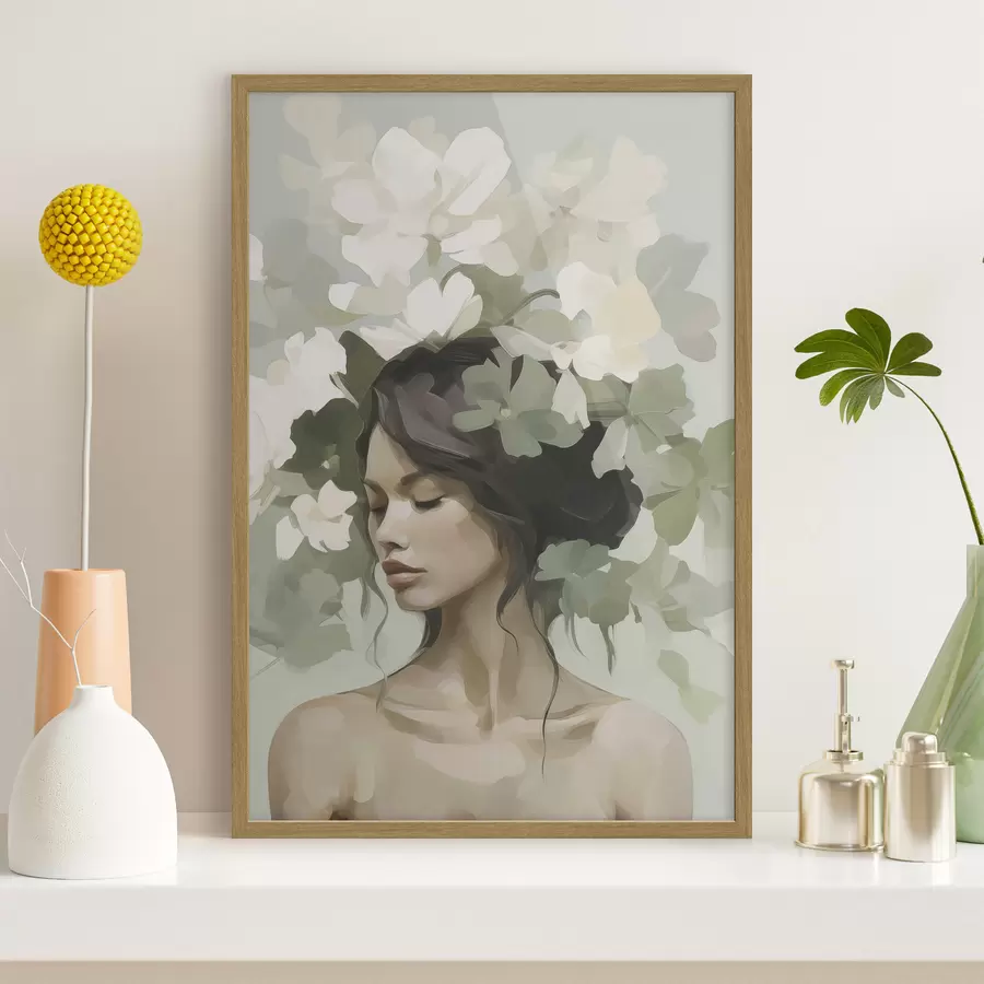 carta da parati Ritratto di ragazza con corona di fiori nr. f47807