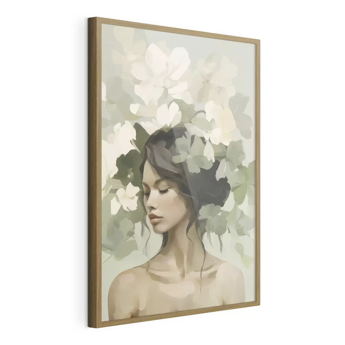 Poster Ritratto di ragazza con corona di fiori f47807