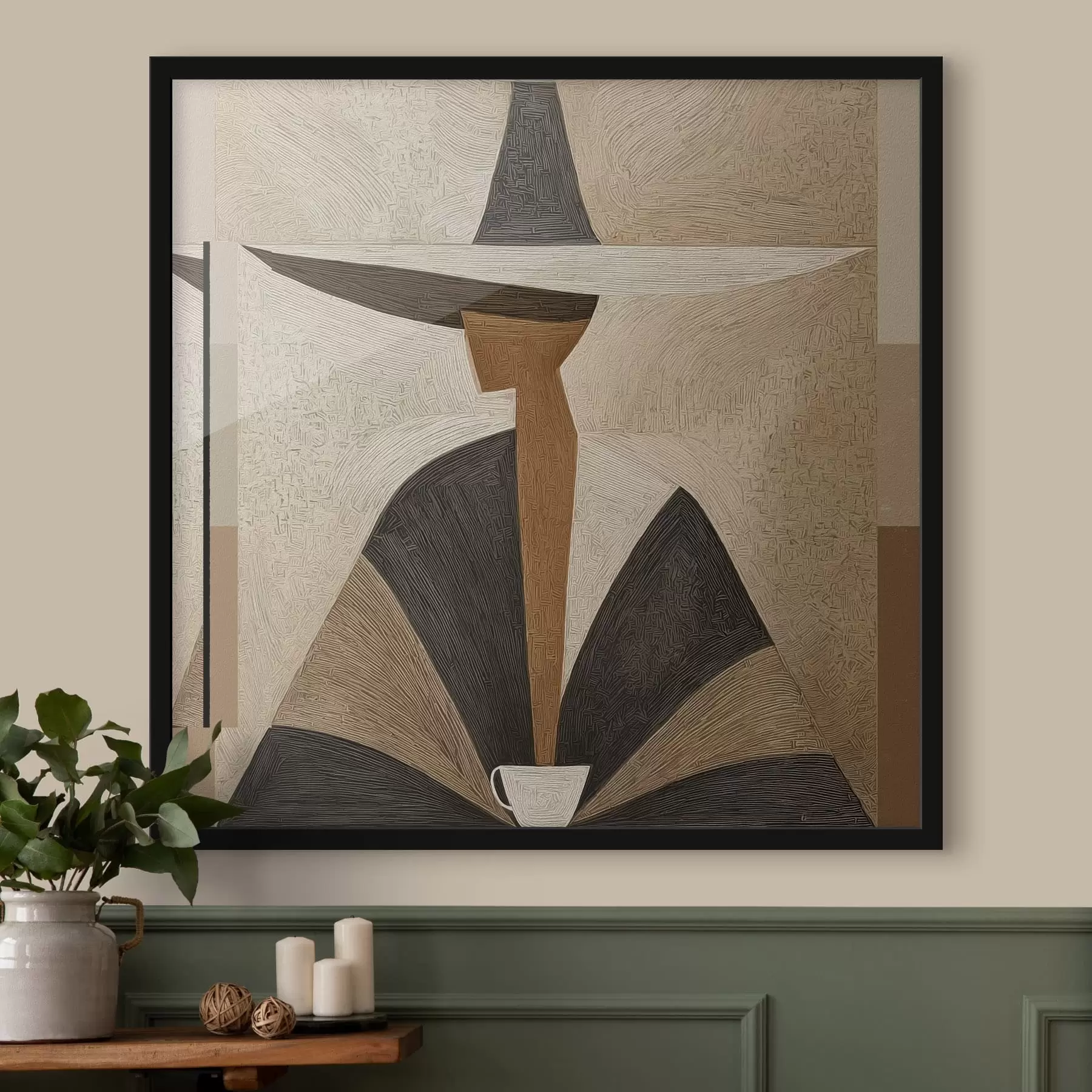 carta da parati Ritratto astratto con cappello nr. f47842