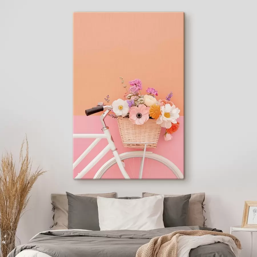 carta da parati Cesto di fiori in stile provenzale, bicicletta nr. s47895