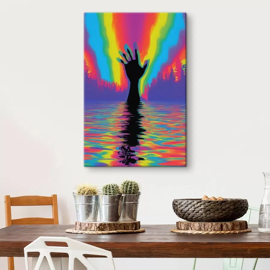 carta da parati Sagoma di una mano sopra l'acqua nr. s47903