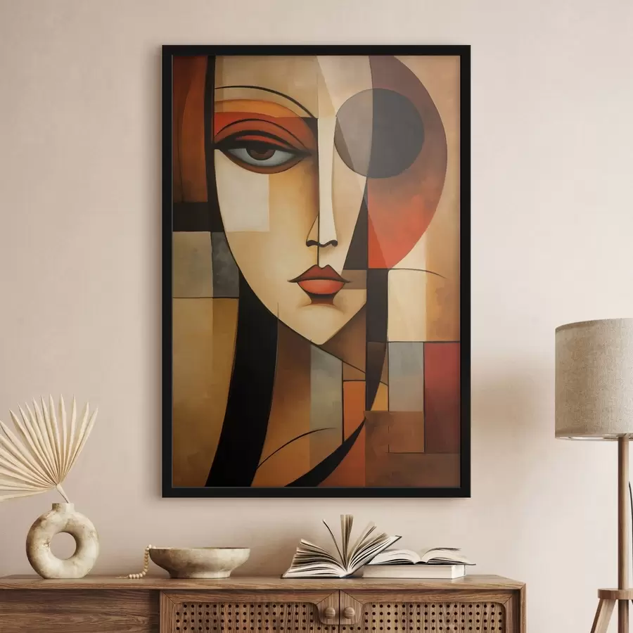 carta da parati Ritratto femminile geometrico nr. f47908