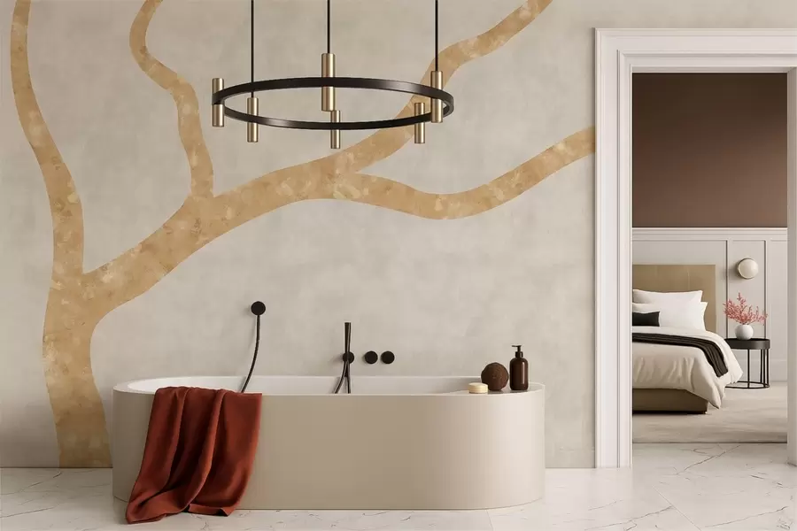 carta da parati Ramo leggero su sfondo chiaro nr. w05144