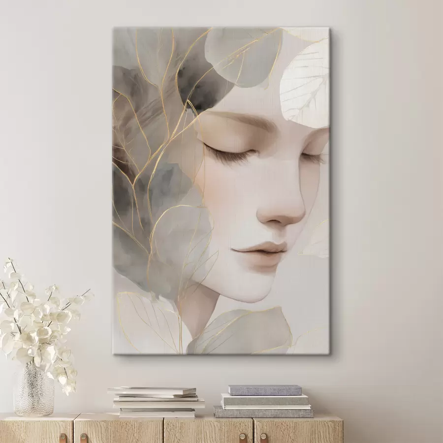 carta da parati ragazza tra le foglie nr. s47937