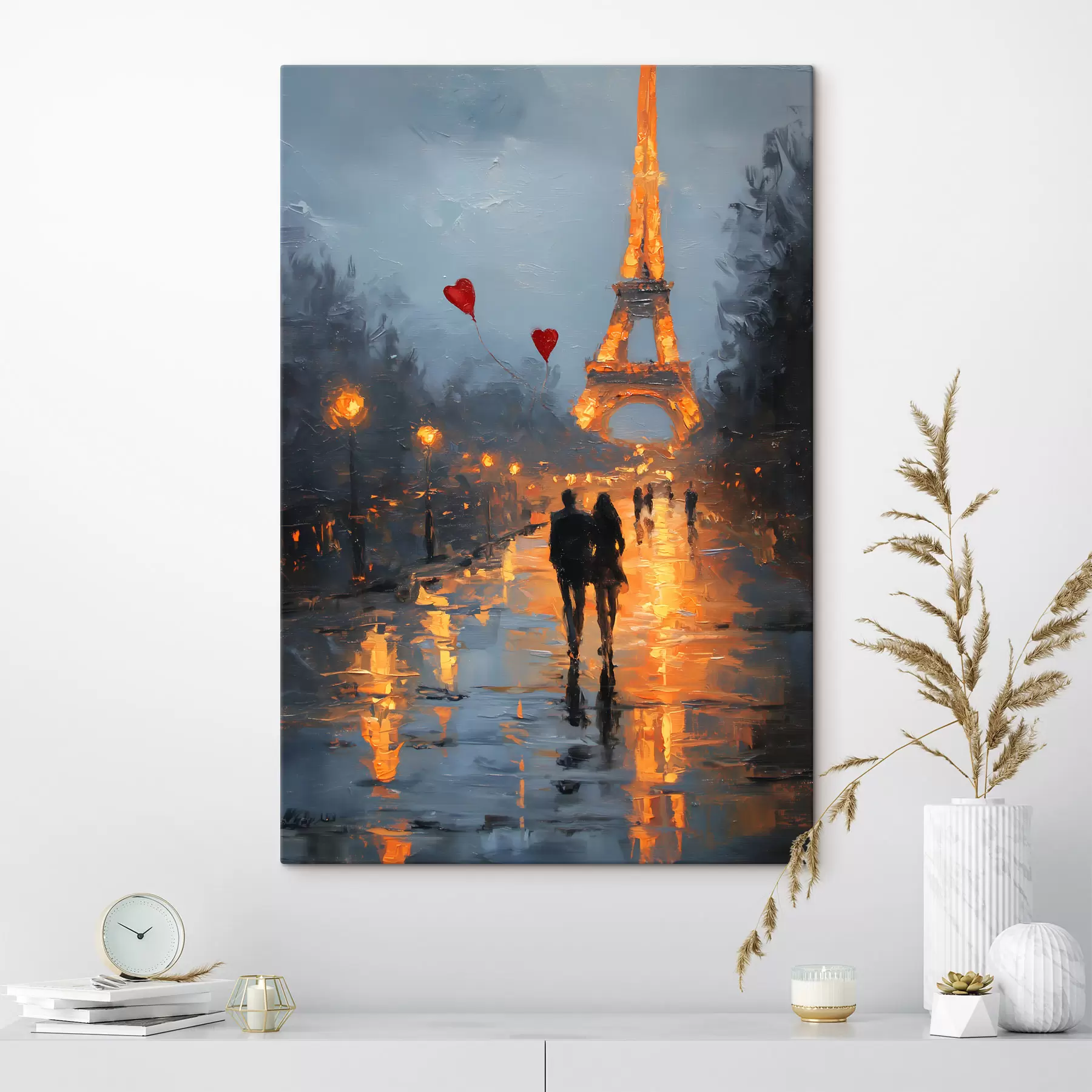 carta da parati romantica passeggiata a Parigi in stile pittura ad olio nr. s47952