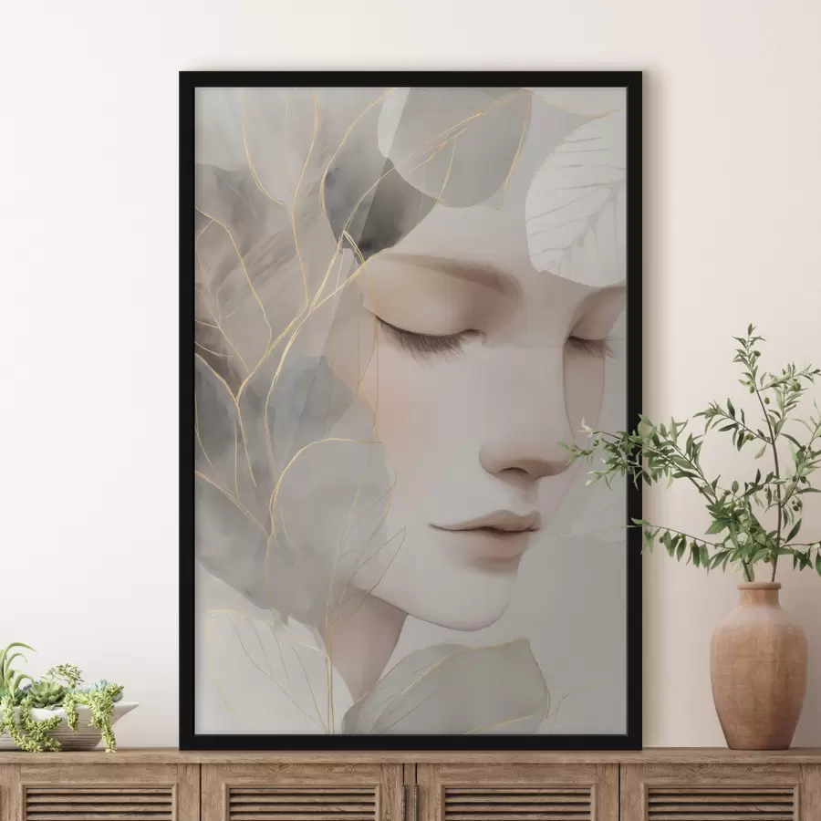 carta da parati ragazza tra le foglie nr. f47937