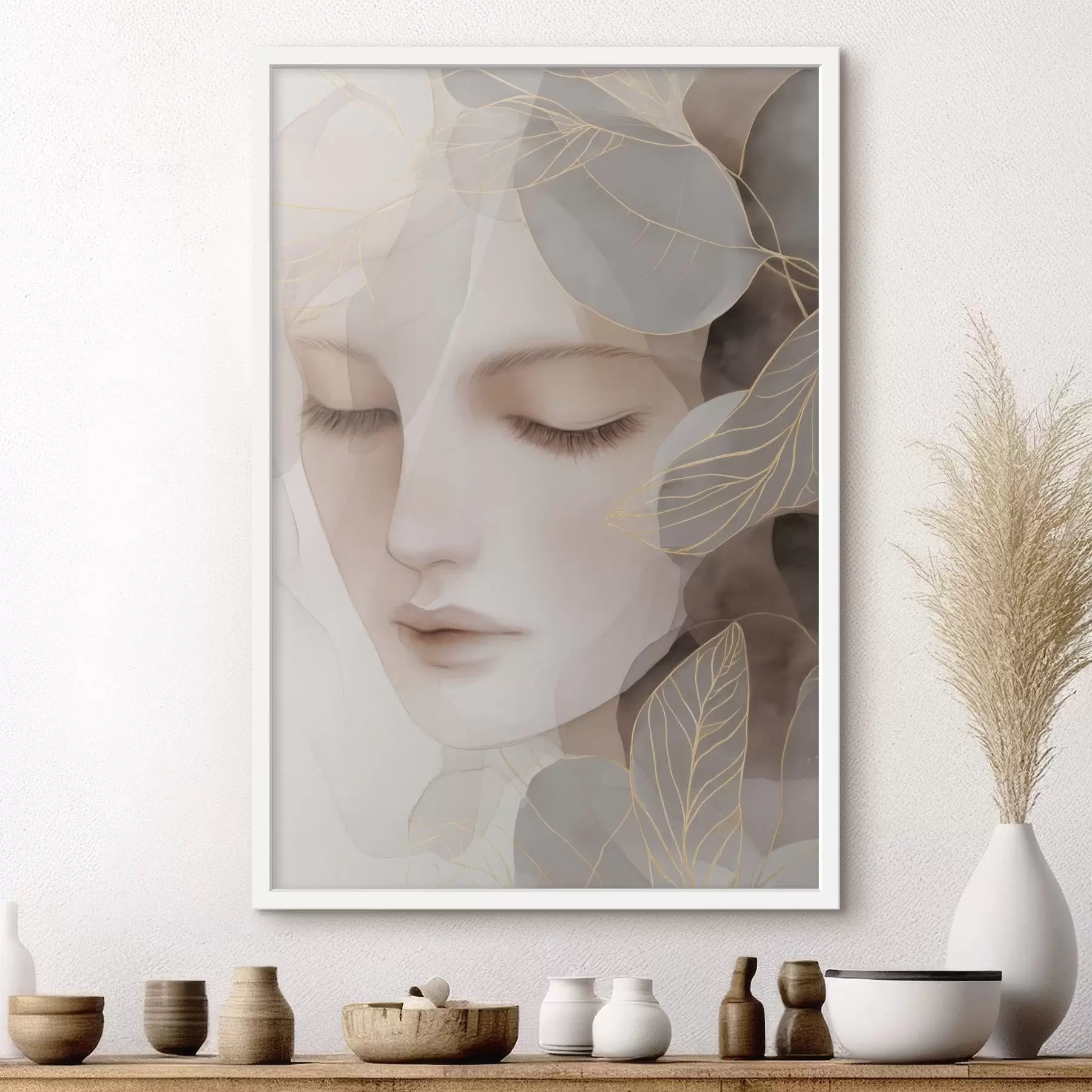 carta da parati ragazza tra le foglie nr. f47938