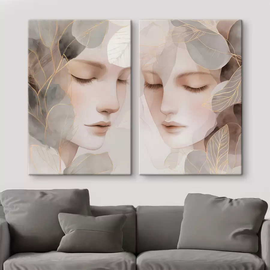 carta da parati ragazza tra le foglie nr. m30091