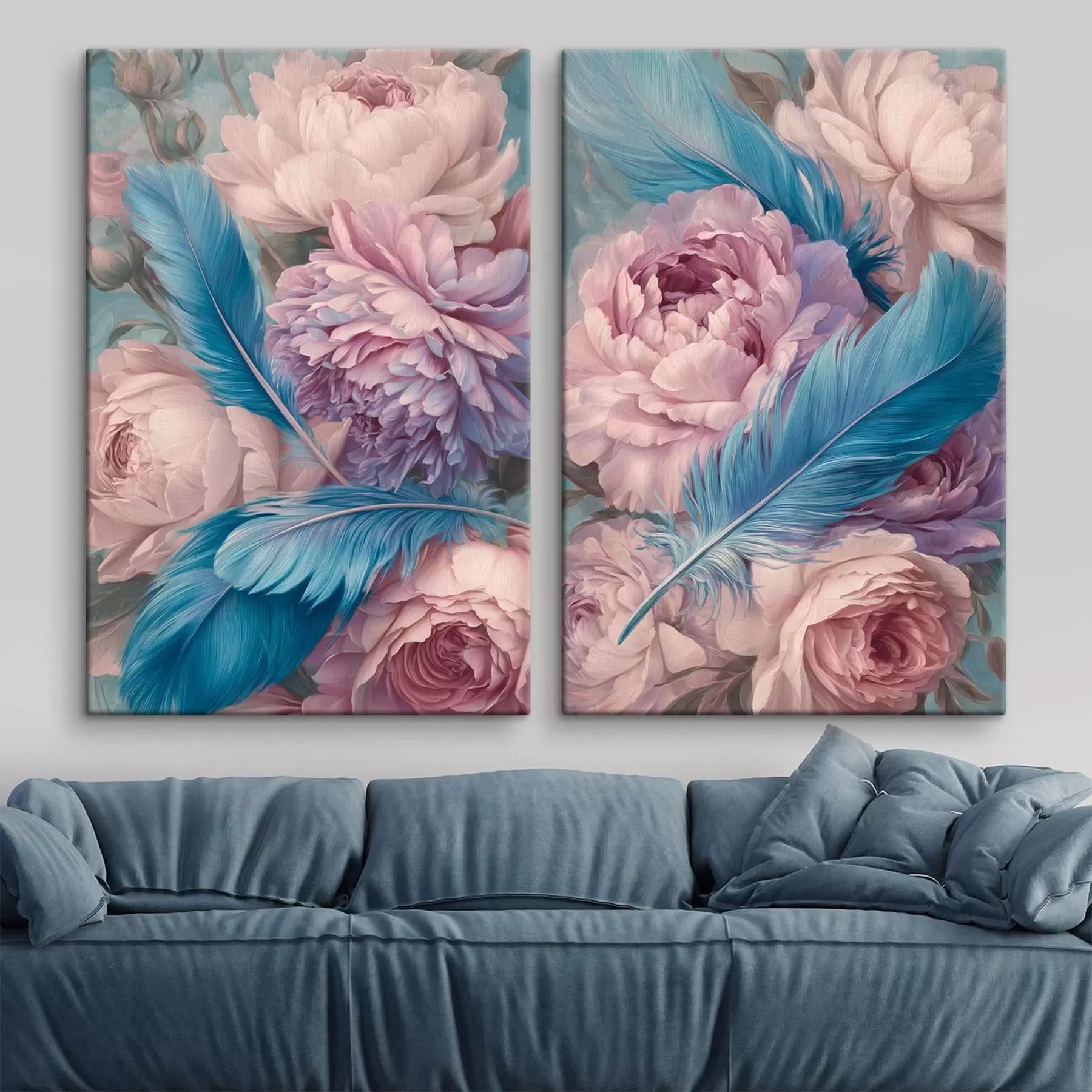 carta da parati piume tra le peonie nr. m30092