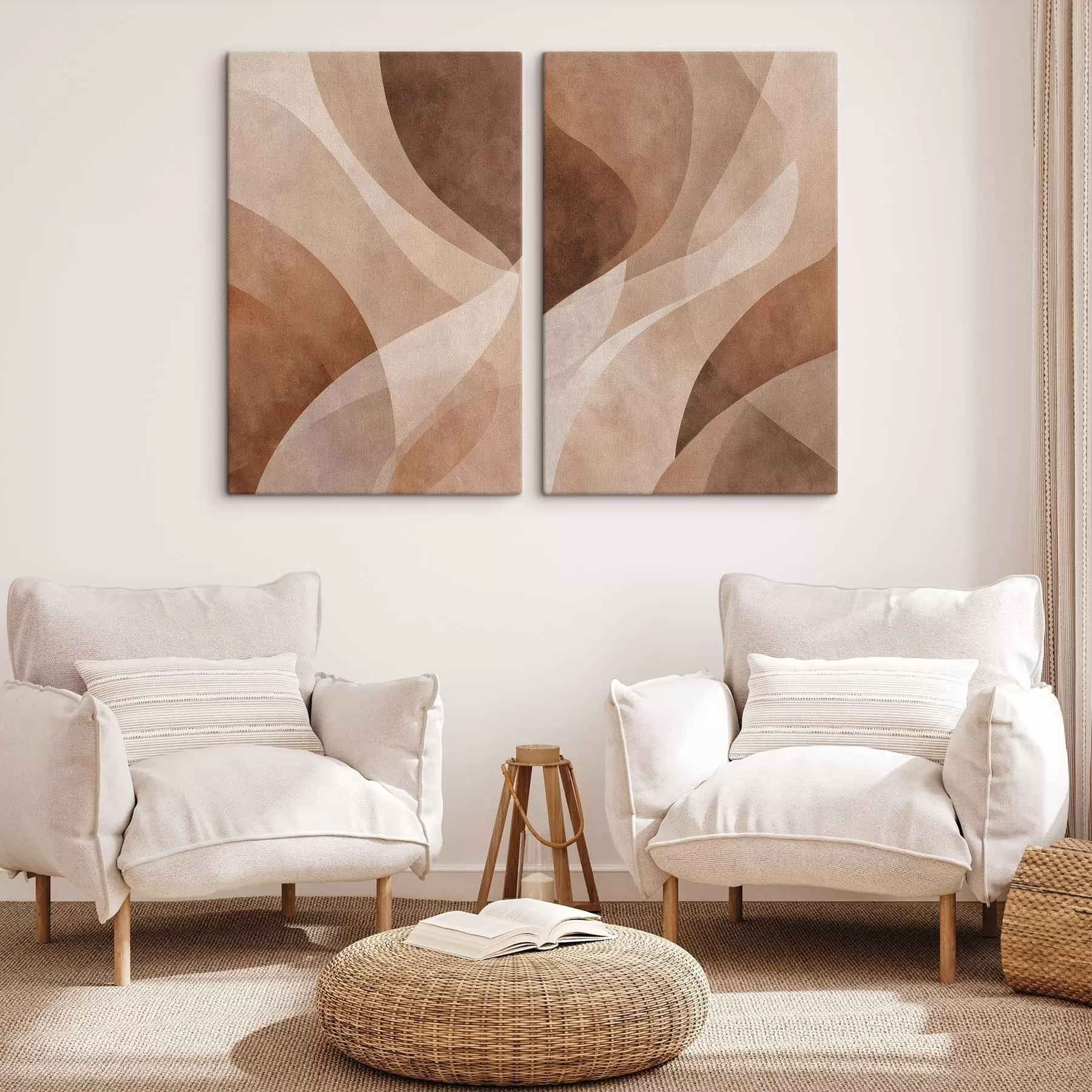 carta da parati onde astratte nei toni del cioccolato nr. m30096