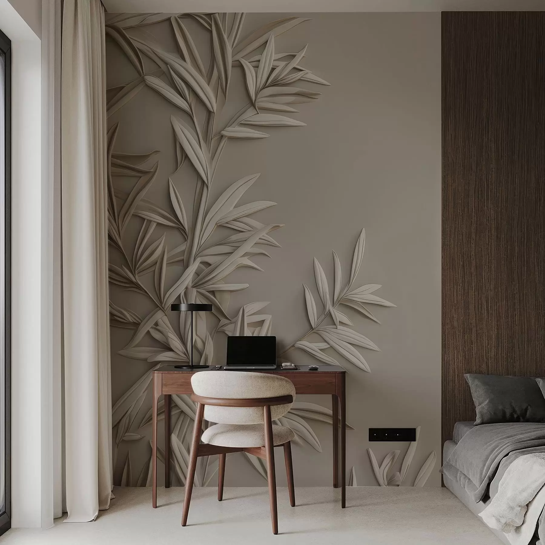 carta da parati Imitazione di foglie in bassorilievo nr. w05244