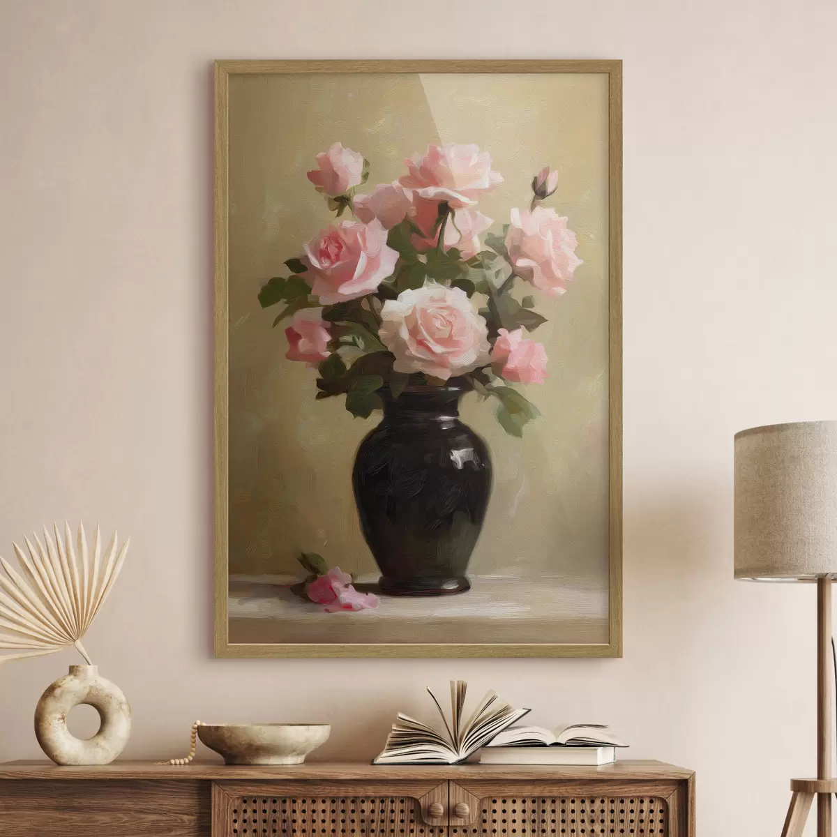 Poster Vaso con rose f48125
