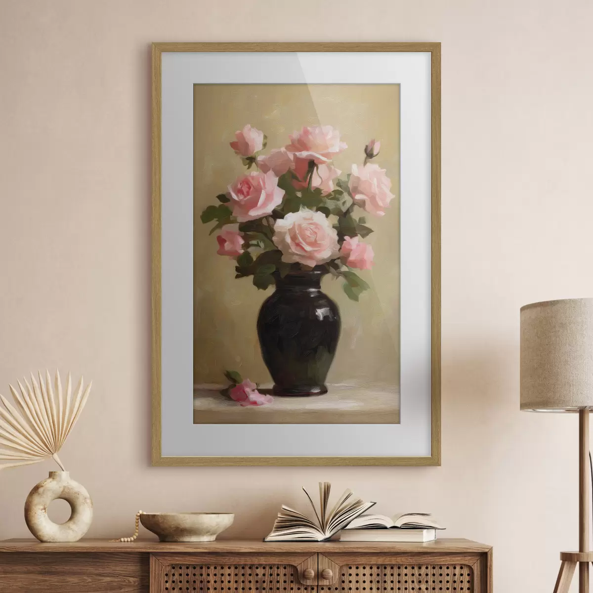 Poster Vaso con rose f48125